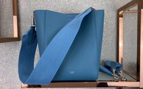 ﻿【Celine】赛琳专柜爆款新版定制版桶包CL178303 蓝棕色