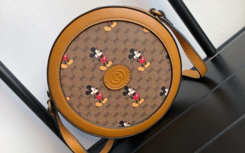 Gucci古驰 603938 米奇真香系列 G家新款圆盒包圆饼包