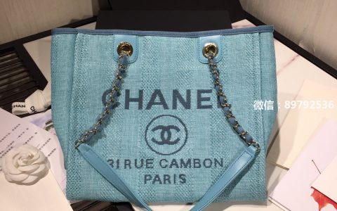 chanel香奈儿  2020春夏最美度假风购物袋 Chanel tote 链条帆布沙滩包