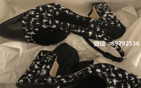 上海半岛酒店chanel slingback黑白编织鞋