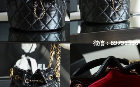 Chanel｜2021年秋冬系列金币纽扣抽绳水桶包