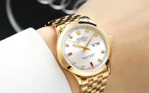 金 白   金钢品牌:   劳力士款式 经典三针士腕表