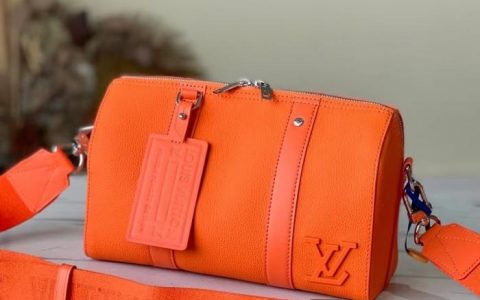 LV/路易威登顶级原单 M59328 橙色 City Keepall 手袋援引Keepall 手袋的经典设计