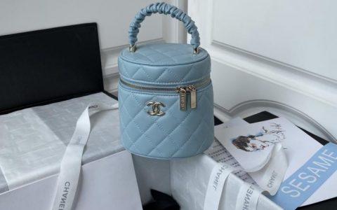 香奈儿Chanel 22S春夏小水桶 A 手拎化妆包 超热门款 圆墩墩的复古包型