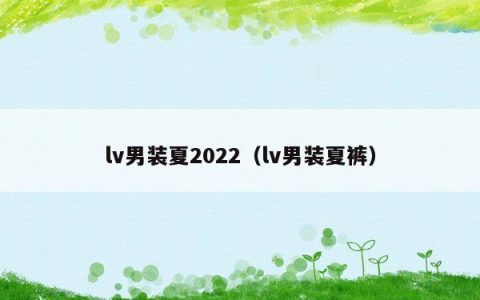 lv男装夏2022（lv男装夏裤）